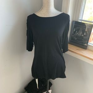Black elbow cut shirt